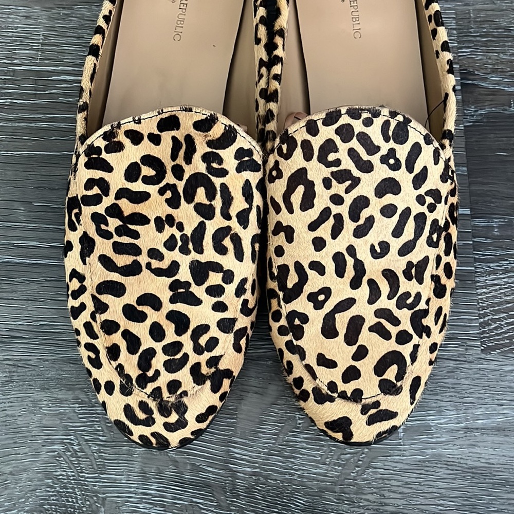 Calf Hair Leopard Slip On Mule